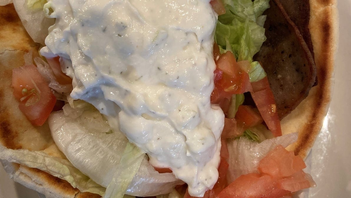 Greek Gyro Sandwich.