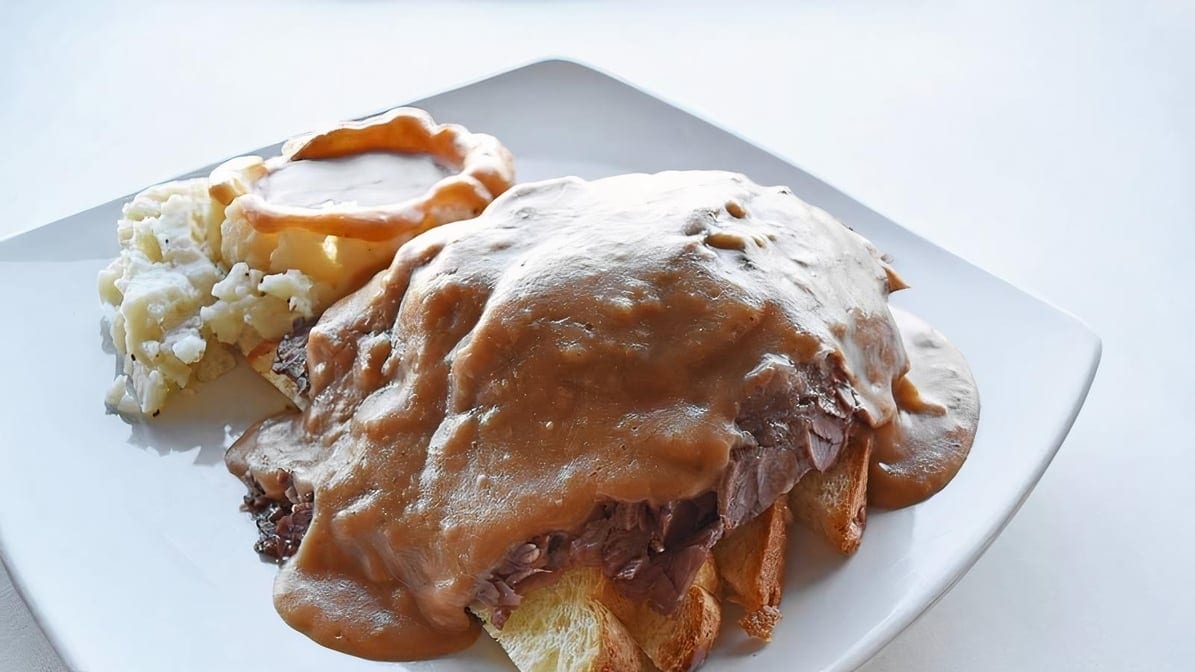 Open Faced Hot Sandwich.