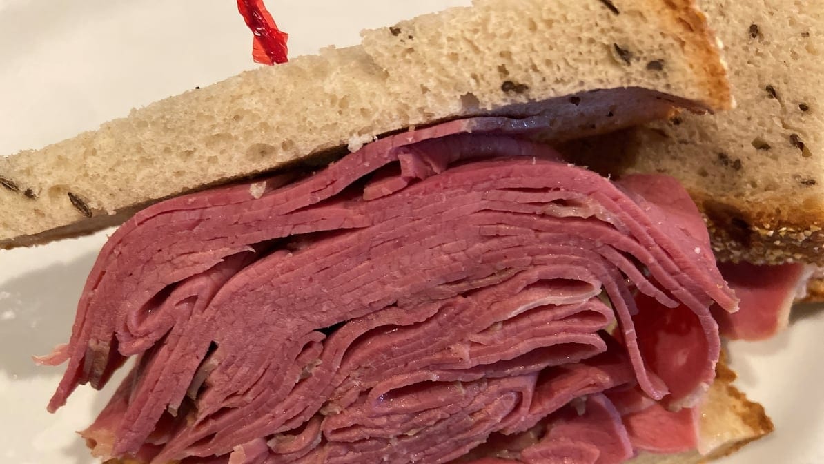 Homemade Corned Beef Sandwich.