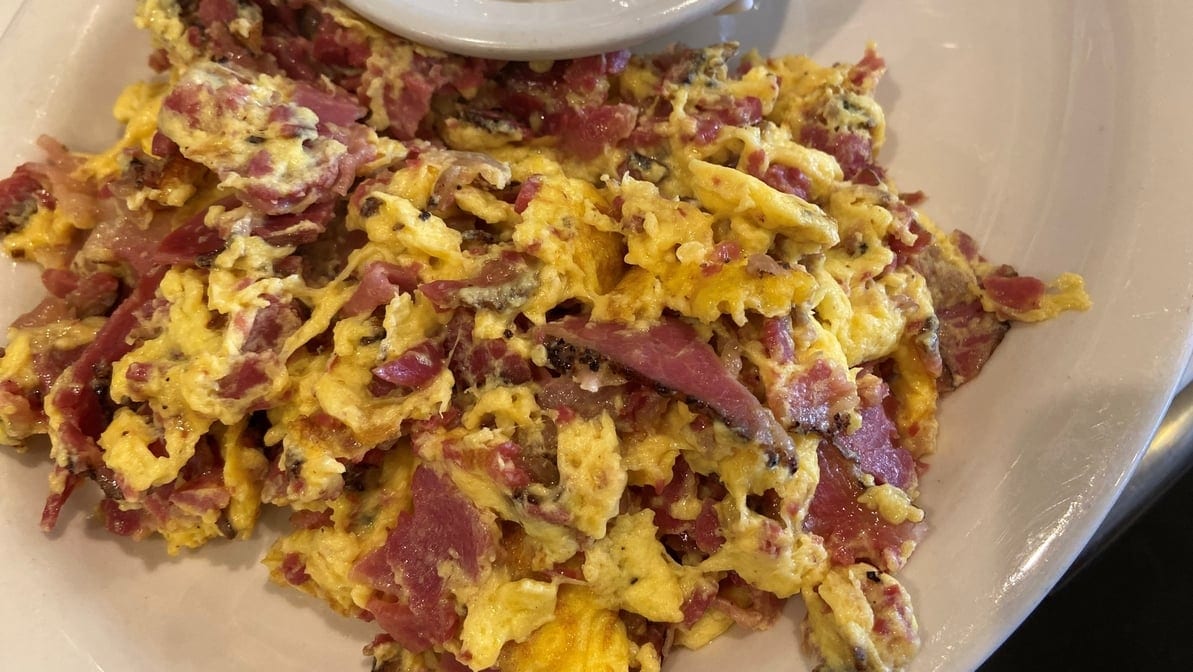 Pastrami & Eggs Scramble.