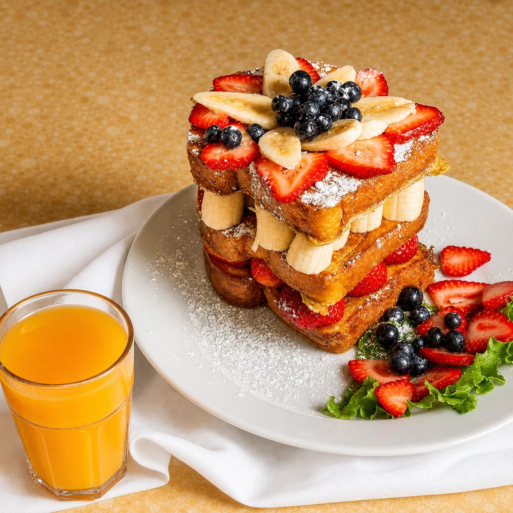 Towering Cinnamon French Toast.