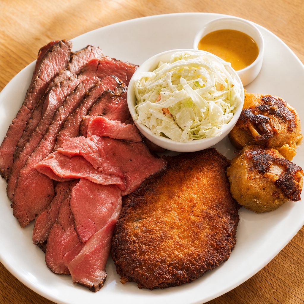 Hot Pastrami Plate.