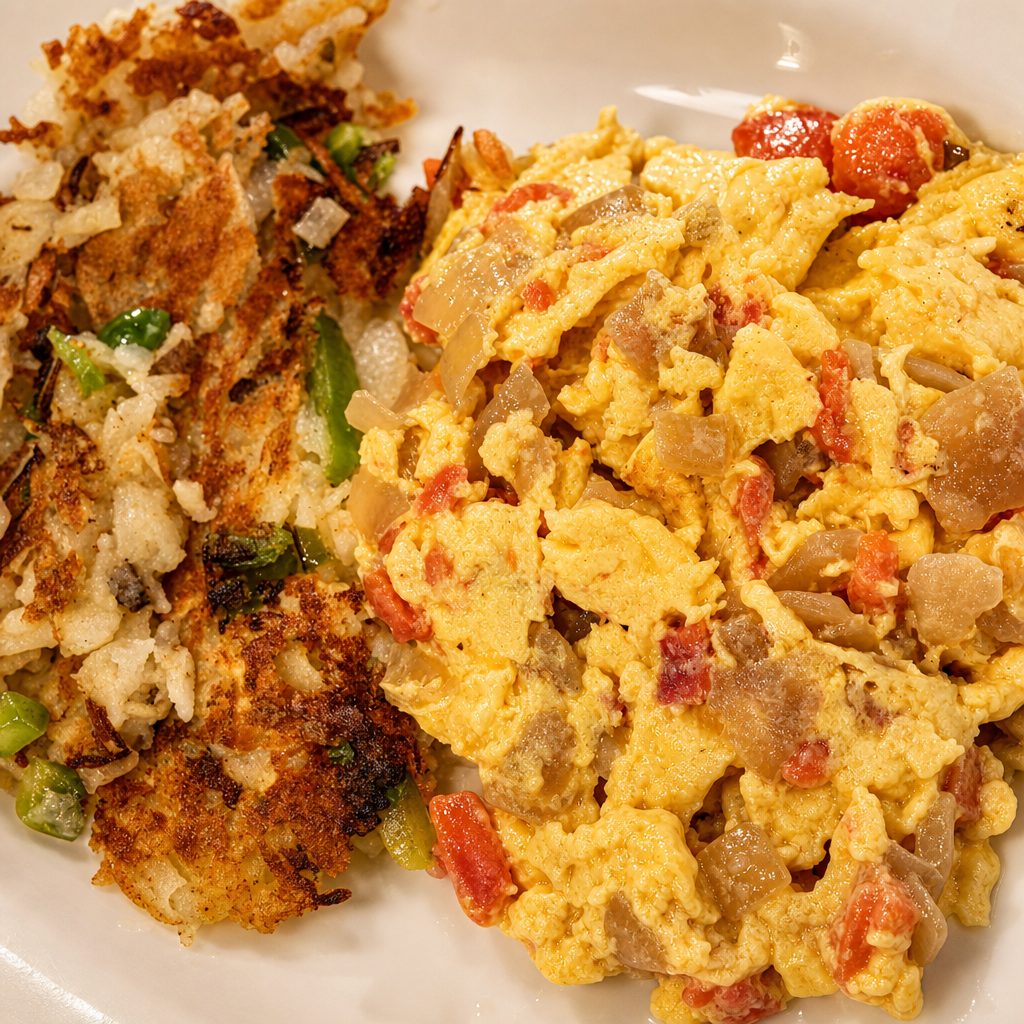 Nova Lox Eggs & Onions Scramble.