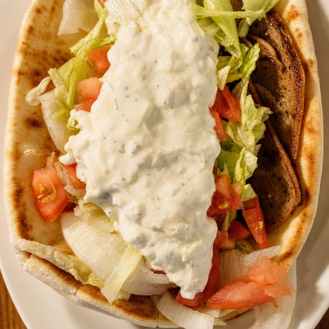 Greek Gyro Sandwich.
