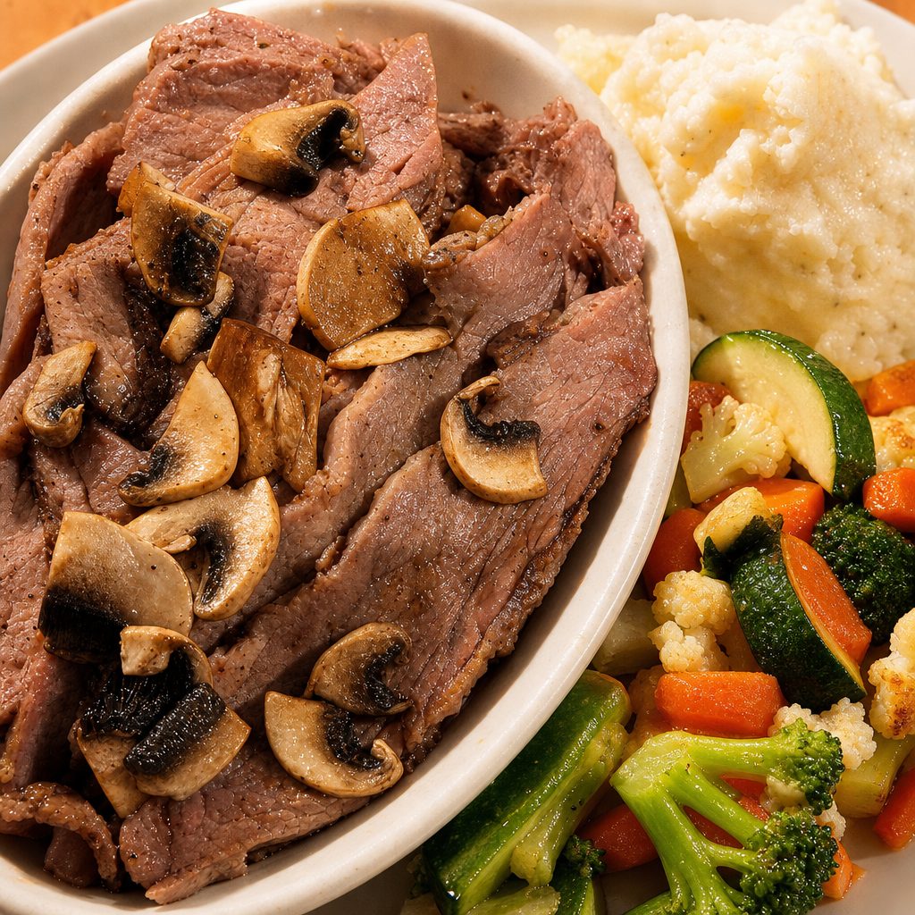 Hot Homemade Beef Brisket Sandwich.