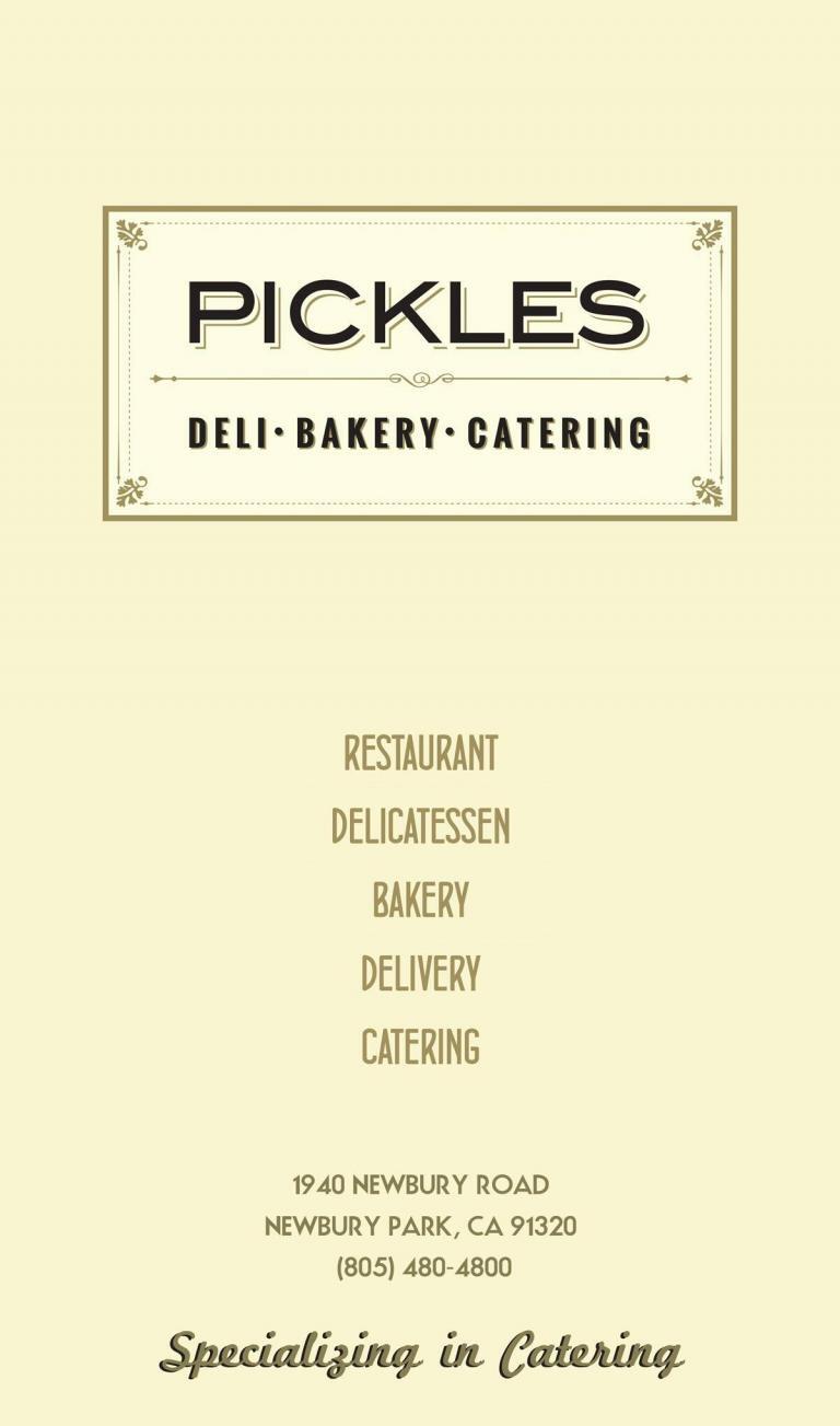Pickles Deli Menu Order Online for Breakfast, Lunch & Dinner